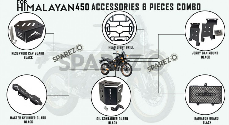 Royal Enfield 6 Pcs Accessories Combo Pack CP-2 Himalayan 450 - SPAREZO